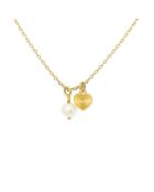 Collier en laiton Lylo doré/perle/cœur