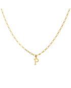 Collier Alphabet P en Laiton doré