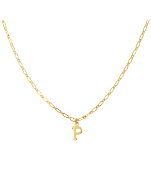 Collier Alphabet P en Laiton doré