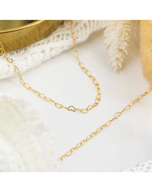 Mini gouden koperen halsketting met hart