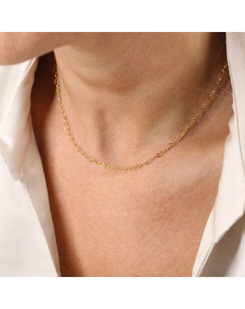 Mini gouden koperen halsketting met hart