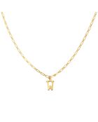 Collier Alphabet W en Laiton doré