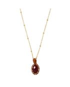 Halskette aus goldfarbenem Mini-Chakra/Tigerauge aus Messing