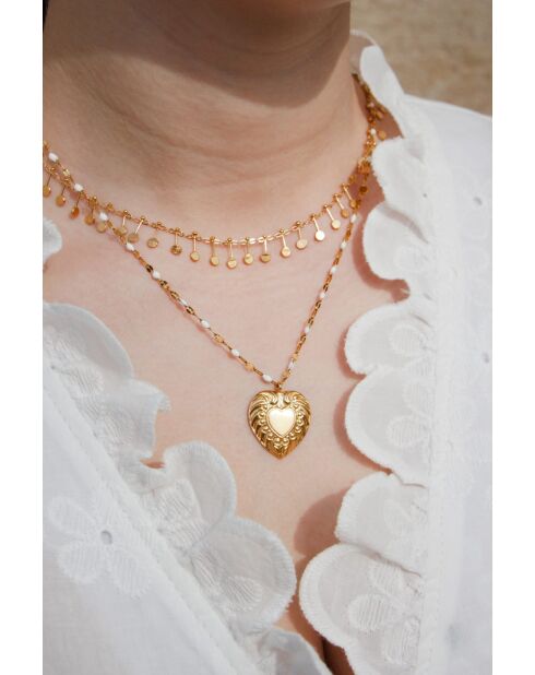 Halsketting Esme goud/wit messing