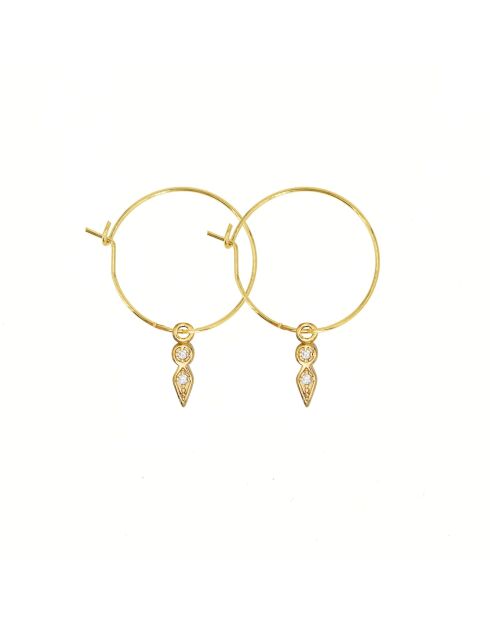 Mini boucles d'oreilles Créoles en laiton Gouttes dorées