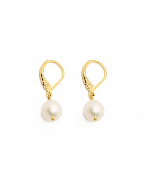 pendientes de oro, latón y perlas de agua dulce
