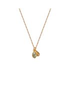 Collier en laiton Gaïa doré/calcedoine aqua