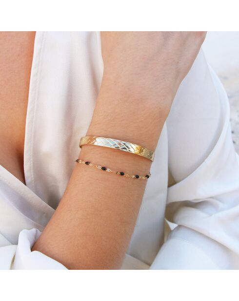 Bracciale Eternity Bangle Box/Bracciale Tutti in ottone dorato/resina nera