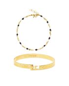 Bracciale Eternity Bangle Box/Bracciale Tutti in ottone dorato/resina nera