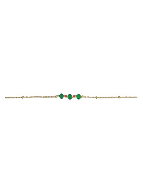 Louise Armband aus goldenem und grünem Achat