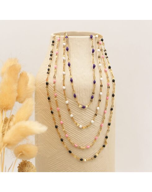 Collier en laiton TuttiFrutti doré/noir