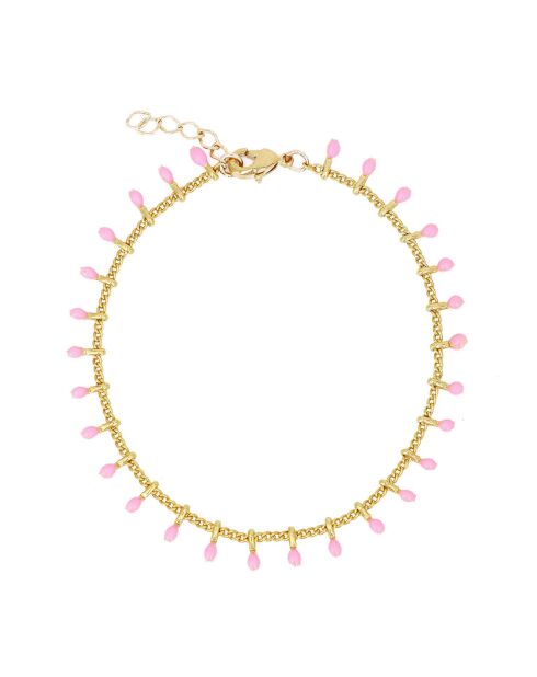 Alegria-Armband aus blassrosafarbenem vergoldetem Messing