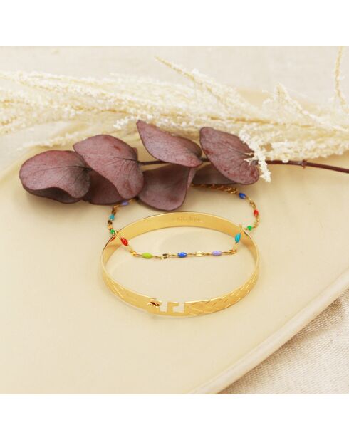 Eternity Bangle Case/Tutti-armband in goudkoper/veelkleurig hars