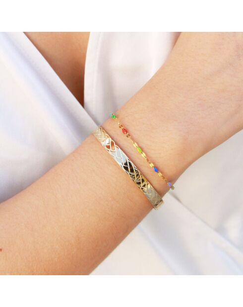 Eternity Bangle Case/Tutti-armband in goudkoper/veelkleurig hars