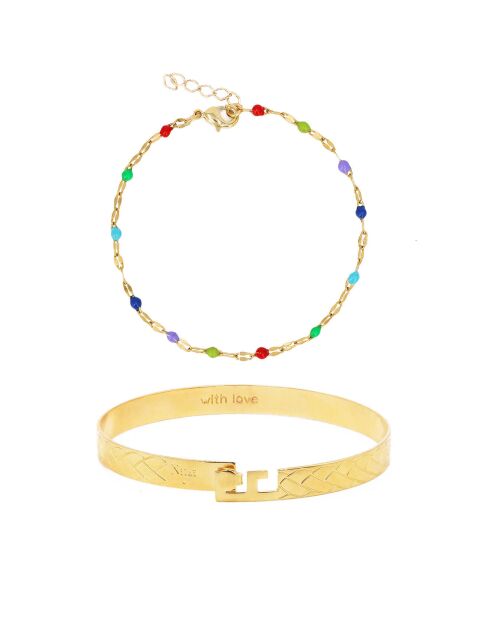 Eternity Bangle Case/Tutti-armband in goudkoper/veelkleurig hars