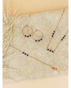 Collier en laiton Louise doré/lapis