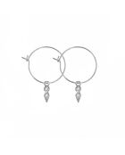 Mini boucles d'oreilles Créoles Gouttes argentées