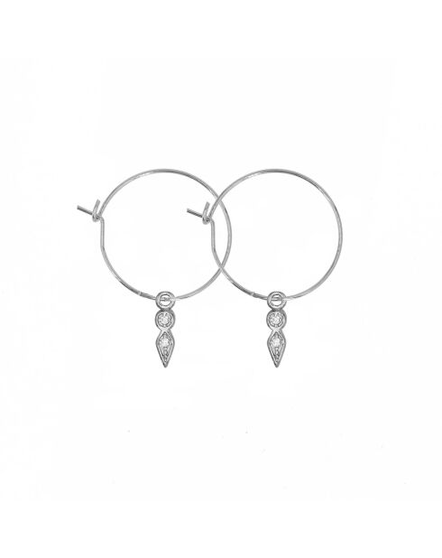 Mini boucles d'oreilles Créoles Gouttes argentées