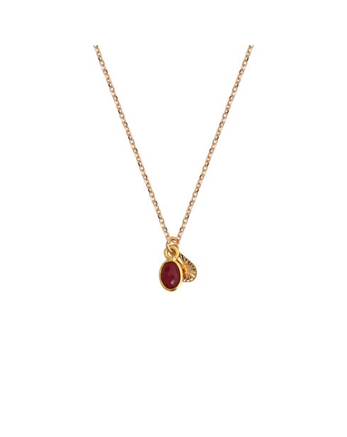 Collier en laiton Gaïa doré/grenat