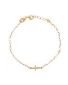 Bracciale Mini Stone Cross in ottone dorato/perla lunare