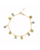 Bracelet en laiton Mini Eyes doré/bleu