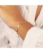 Bracelet en laiton Mini Eyes doré/bleu