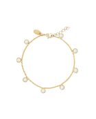 Loulou armband van goudkleurig messing/wit parelmoer