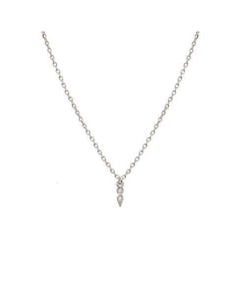 Collier en laiton Lily Goutte argenté/zirconium