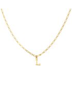 Collier Alphabet L en Laiton doré