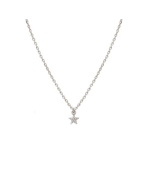 Collier en laiton Lily Etoile argenté/zirconium
