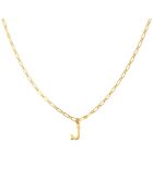 Collier Alphabet J en Laiton doré