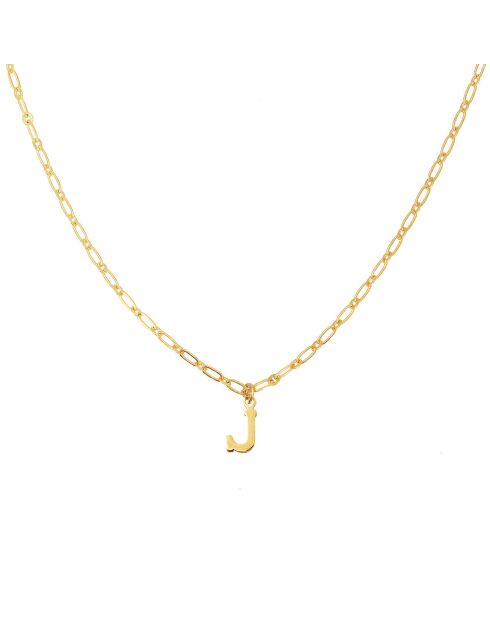 Collier Alphabet J en Laiton doré