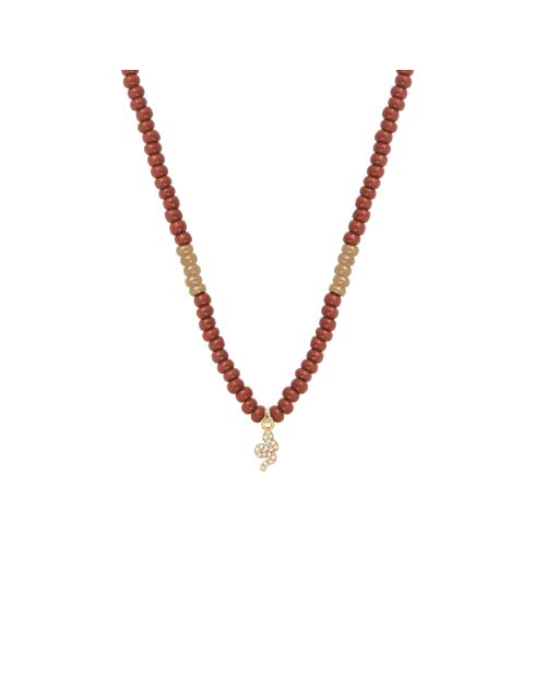 Collier en laiton Capri Serpent doré/marron