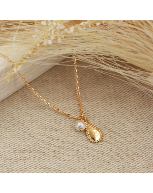 Collier Doriane en Laiton doré/Grenat