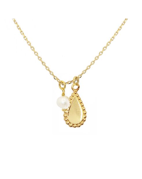 Collier Doriane en Laiton doré/Grenat