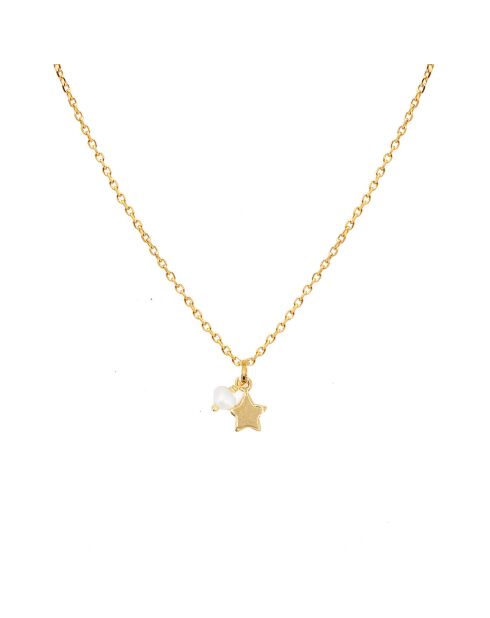 Collier Stella en Laiton doré/Perle d'eau douce