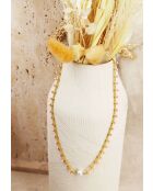 Collier en laiton Alegria doré/rose/perle