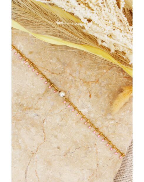 Collier en laiton Alegria doré/rose/perle