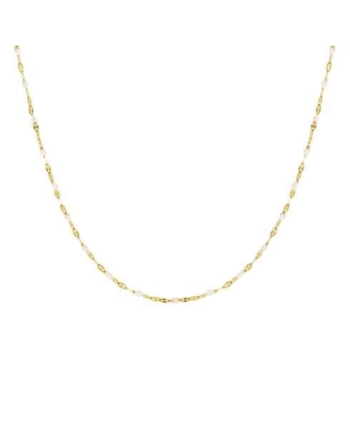 Collier en laiton TuttiFrutti doré/blanc