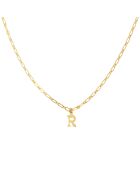 Collier Alphabet R en Laiton doré