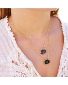 Collier New Deva en Laiton doré/Agate noire