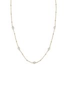 Collier en laiton Diane doré/perle blanche