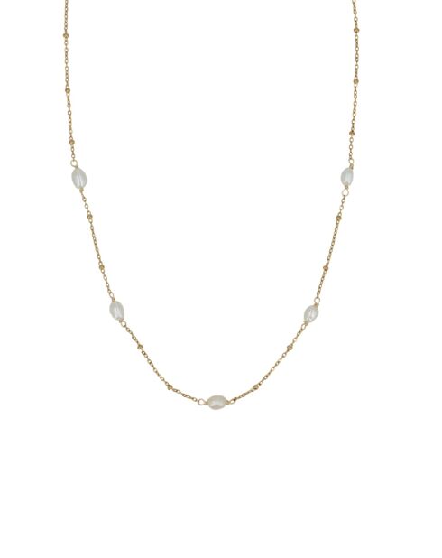 Collier en laiton Diane doré/perle blanche