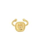 Mini Oracle koperen ring met gouden hart