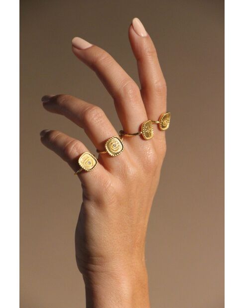 Mini Oracle koperen ring met gouden hart