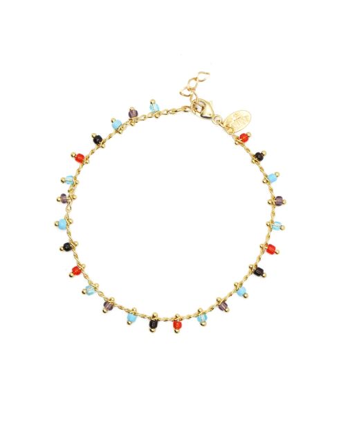 Bracciale in ottone gitano dorato/multicolore