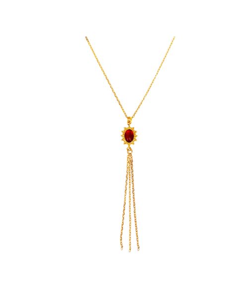 Collier en laiton Solea doré/cornaline