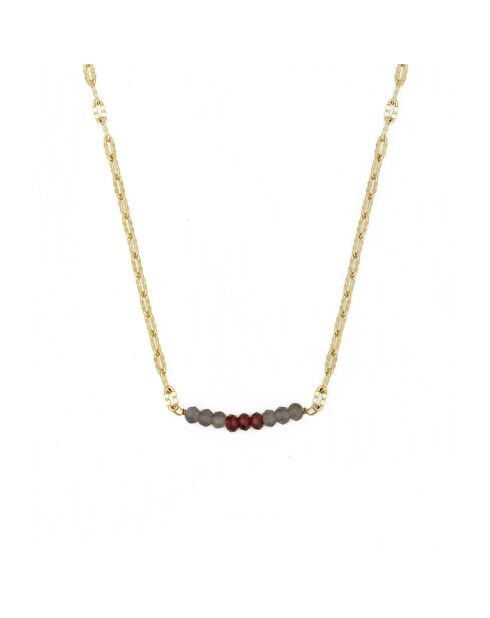 Collier Holy en Laiton doré/Iolite