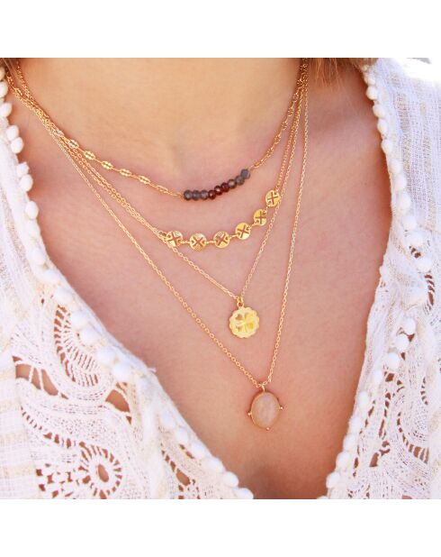 Collier Holy en Laiton doré/Iolite