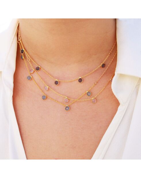 Collier Loulou en Laiton doré/Iolite